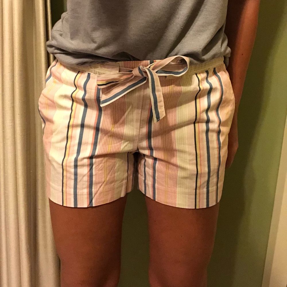 NWT LOFT Striped Tie Waist Shorts - Picture 2 of 6